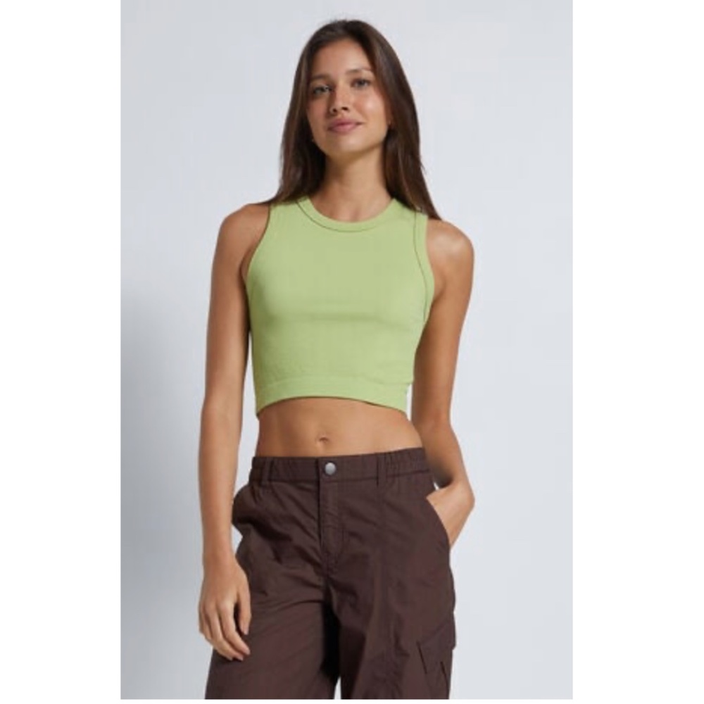 Pacsun Minimalist Y2K Inspired 90s Est. PAC 1980 High Neck Seamless Tank Top